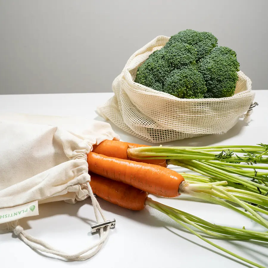 [BUY BULK] Set of 4 Organic Cotton Muslin Produce Bags
