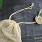 Plantish Future Home & Kitchen Set of 2 Organic Mesh Bags Plantish Label Close Up Top View